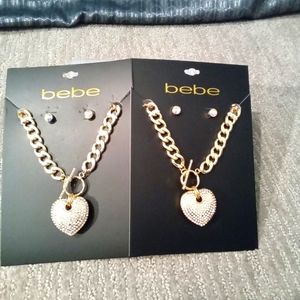 Bebe heart shaped gold plated pendant necklace, for everyday piece.